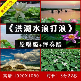 歌曲《洪湖水浪打浪》配乐视频舞台led大屏幕背景视频