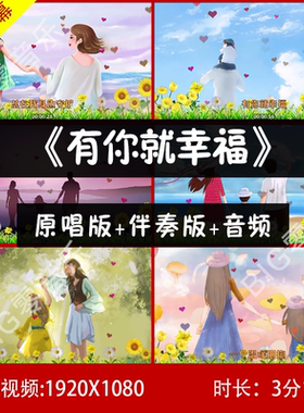有你就幸福 伴奏视频 带歌词LED背景大屏幕视频