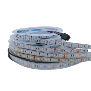 LED贴片灯带12V5050RGB七彩软灯条爆闪套管户外防水酒吧三色变色