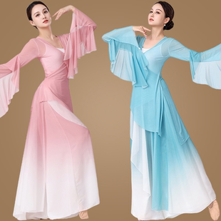 古典舞蹈服飘逸身韵纱衣女仙气中国舞练功服民族演出服新品 跳舞衣