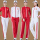 套装 新款 女长袖 中国风户外健身操团体舞蹈演出服运动服广场舞服装