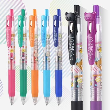 日本sanx轻松熊角落生物SARASA斑马联名限定JJ15彩色中性笔0.4mm