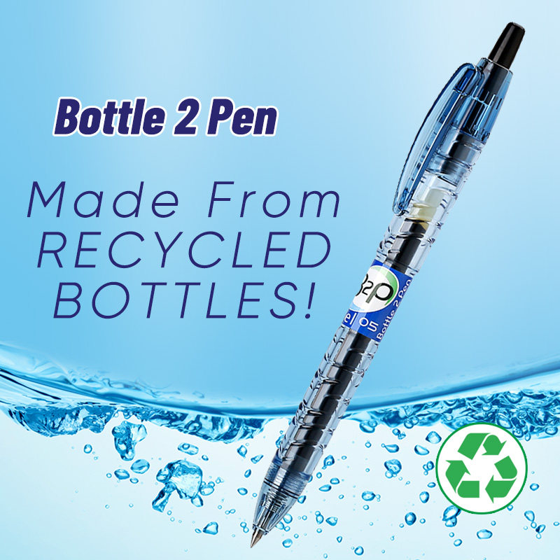 日本pilot百乐矿泉水宝特瓶b2p大容量按动式创意黑色0.5mm中性笔