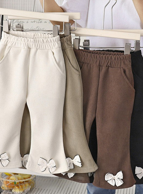 女童喇叭裤春秋季新款洋气女孩裤子儿童打底裤百搭外穿长裤童装