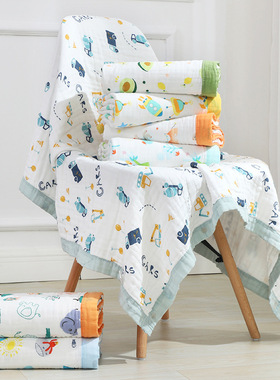 婴儿浴巾纯棉纱布超柔吸水新生儿盖毯初生宝宝洗澡包被儿童毛巾被