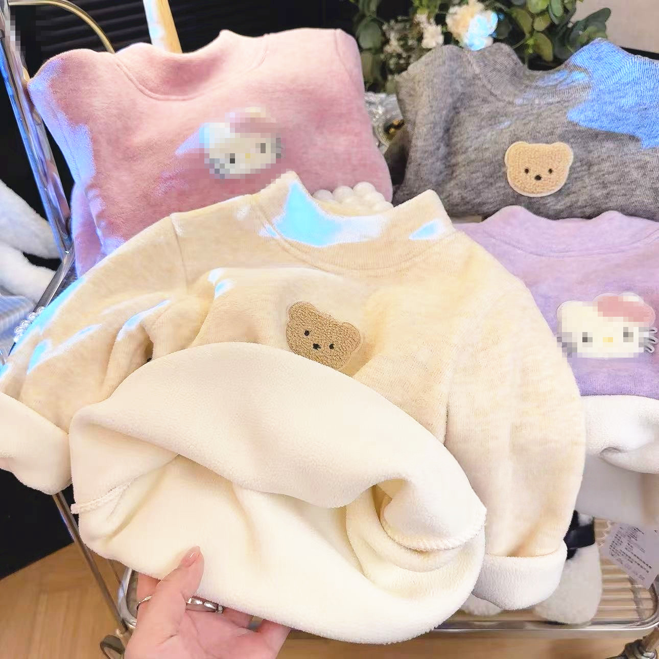 加厚打底衫儿童加绒内衣男女童考拉绒冬季内搭半高领防寒保暖上衣