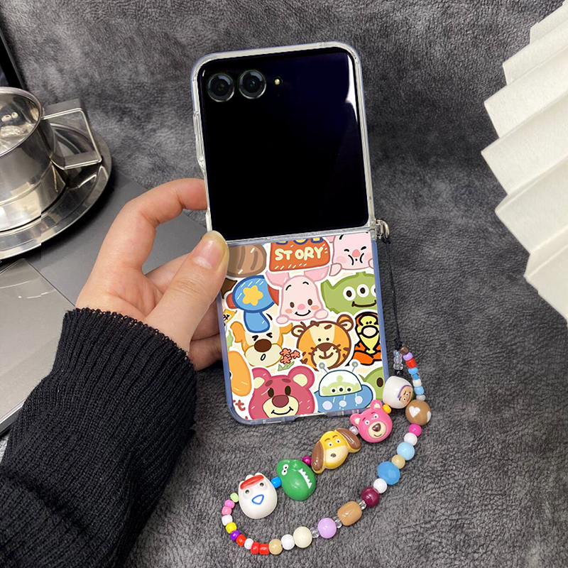 可爱卡通玩具总动员适用摩托罗拉moto razr50ulta手机壳折叠屏Razr50Ultra保护套超薄防摔razr50新款手拎挂绳