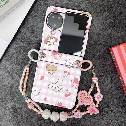 铰链全包适用于OPPOFindN3Flip手机壳findn2flip保护套oppo小折叠屏新款n3flip可爱樱桃小狗手链斜挎女