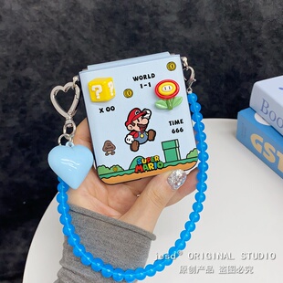 马里奥超级玛丽适用三星zflip7/6/5手机壳Pura X折叠屏p50宝盒pockets新款pocket2小米mixflip保护套n3flip女