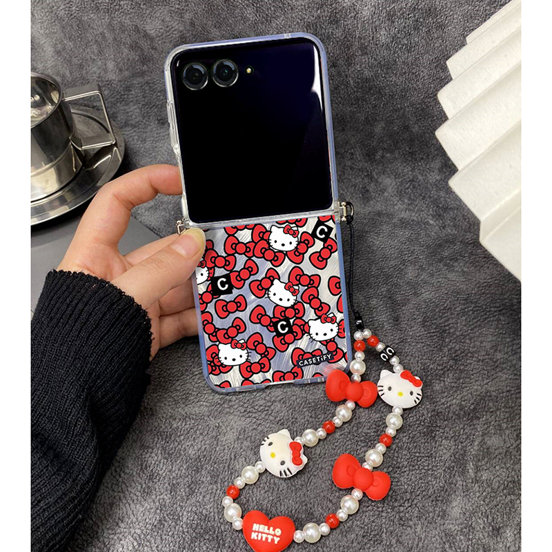 卡通可爱猫咪适用摩托罗拉moto razr50ulta手机壳折叠屏Razr50Ultra保护套超薄防摔软硅胶套razr50新款挂绳