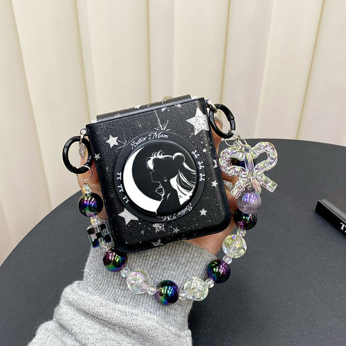 美少女战士磁吸支架适用三星zflip6/5折叠屏手机壳新款pocket2小米mixflip保护套n2/n3flip甜酷p50pocket皮质