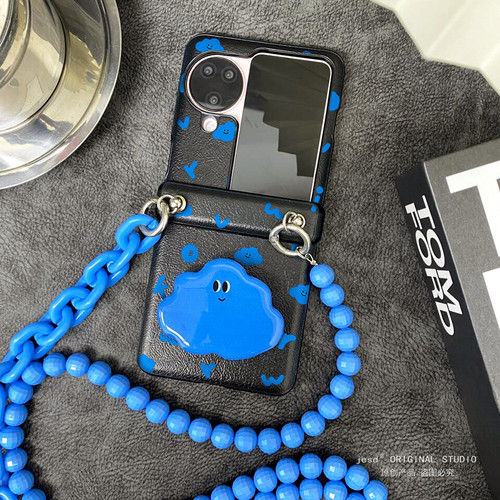 铰链全包适用于OPPOFindN3Flip手机壳findn2flip保护套oppo小折叠屏新款蓝色云朵小怪n3flip手链斜挎女