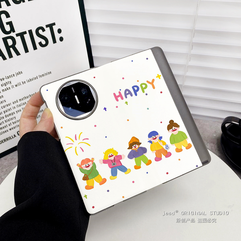 可爱派对适用华为matex5手机壳典藏版matex3折叠屏x2全包翻盖皮套新款网红荣耀magic vs2至臻版v2 rsr保护壳