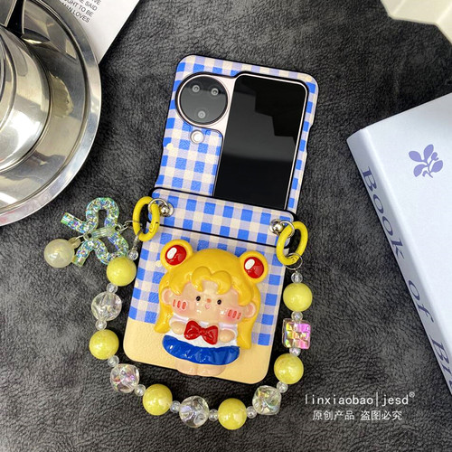 铰链全包适用于OPPOFindN3Flip手机壳findn2flip保护套oppo小折叠屏新款n3flip立体美少女支架斜挎手链外壳