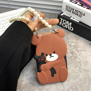 铰链全包适用于vivoXflip手机壳折叠屏xflip个性 手机套可爱小熊斜挎手提两用 保护套肤感女款