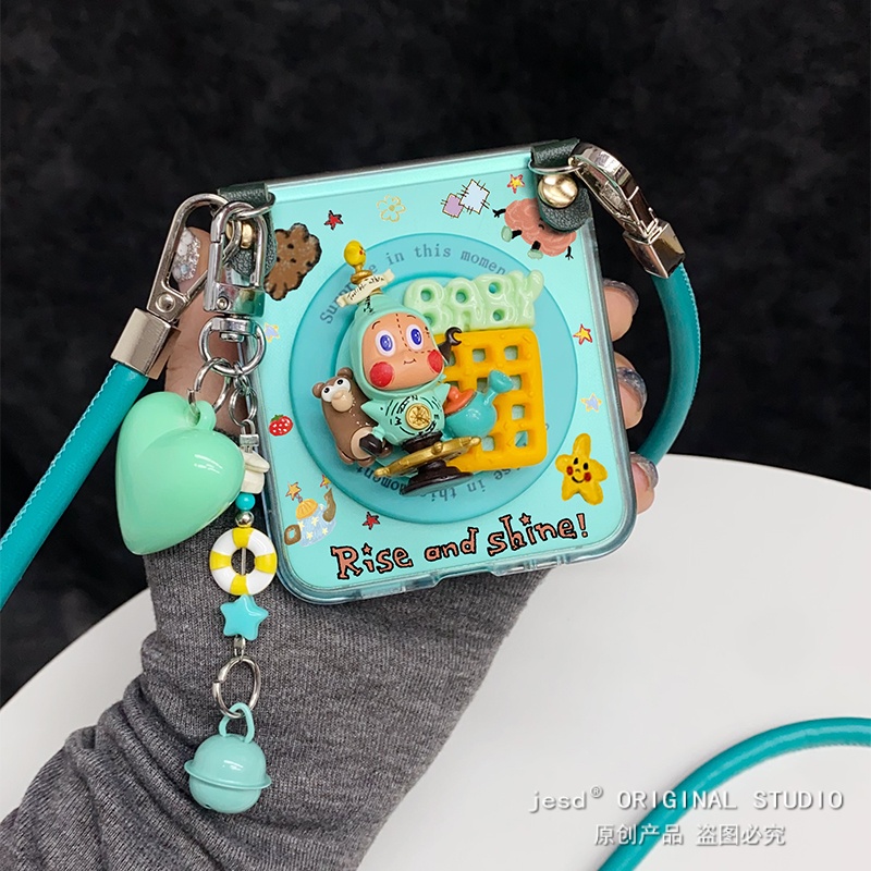 可爱卡通饼干星星人磁吸支架适用三星zflip6折叠屏purax手机壳荣耀vflip2华为pocket2小米mixflip2新款n3flip