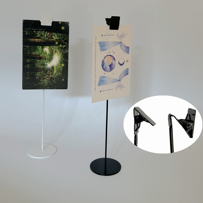 0不锈钢标签架便签夹金属立式桌面标签夹酒店席位卡餐厅菜牌座