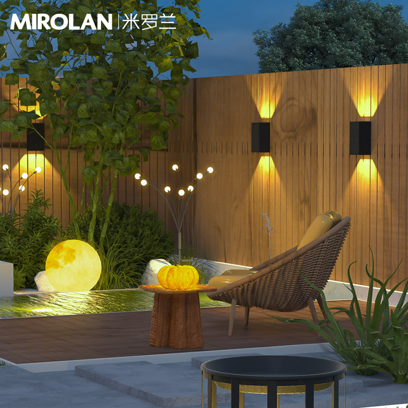 太阳能壁灯户外j洗墙灯防水庭院灯门口外墙灯室外露台花园围墙阳