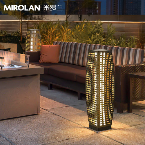 太阳能落地灯户外藤编灯t防水草坪灯别墅露台灯室外景观灯花园灯