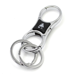 强人男士创意腰挂简约汽车钥匙扣双环个性八字扣锁匙扣挂件钥匙圈