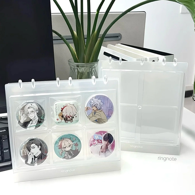 RINGNOTE 动漫吧唧徽章保护收纳册摆台展示4格6格二次元圆形方形