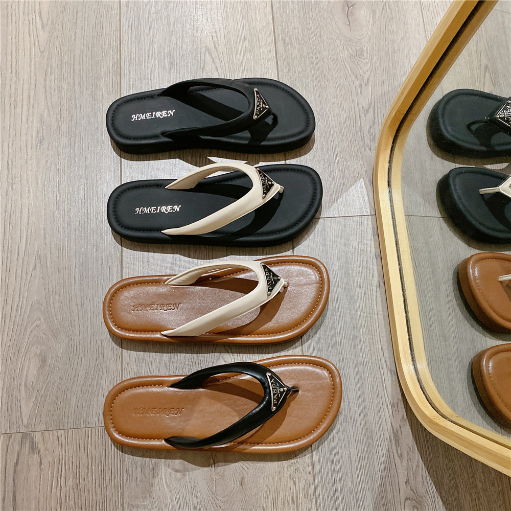 拖鞋女夏外穿2025夏季新款韩版人字拖夹脚舒适平底沙滩鞋凉拖女鞋