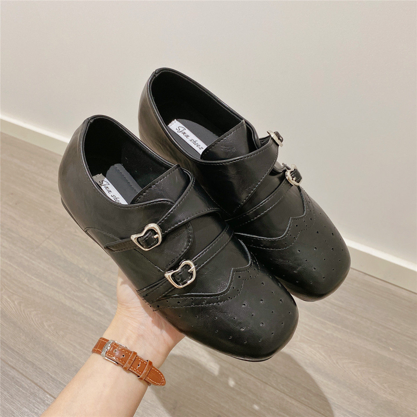 复古玛丽珍鞋黑色搭扣内增高小皮鞋女2026春季新款韩版平底单鞋女,女鞋,深口单鞋,淘宝优惠券,粉丝福利购,淘宝优惠卷