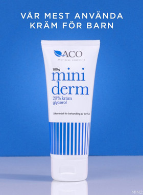 现货瑞典ACO婴幼儿童miniderm宝宝润肤霜奶癣滋润面身体乳霜100g