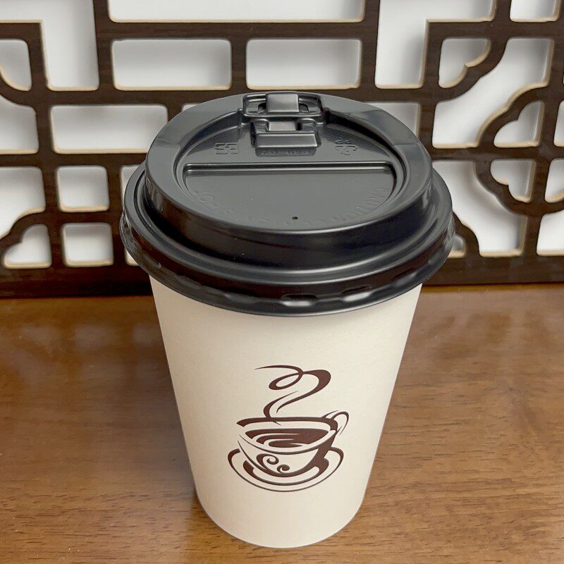 一次性杯子商用特厚咖啡纸杯网红奶茶杯带盖热饮杯打包外卖食品级