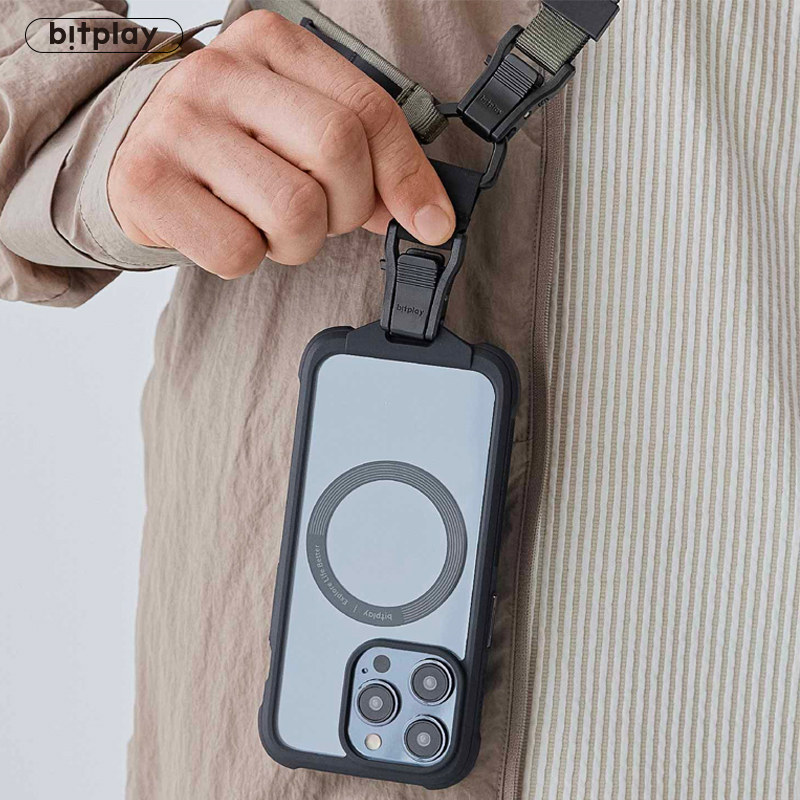 台湾Bitplay适用iphone15Promax磁吸挂绳手机壳苹果15ProMax户外旅行全包防摔保护套14透明挂脖壳户外壳
