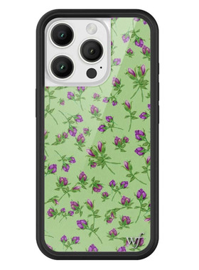 美国wildflower绿底碎花 紫色玫瑰iPhone16ProMax WF防摔手机壳