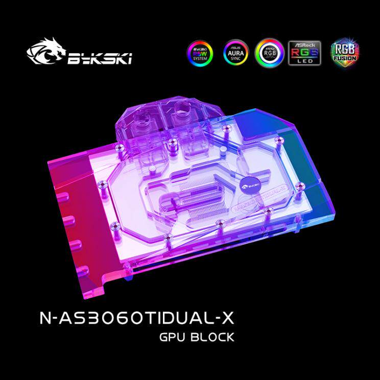 BYKSKI N-AS3060TIDUAL-X GRAPHICS CARD WATER BLOCK ASUS DUAL-RTX3060TI-O8G