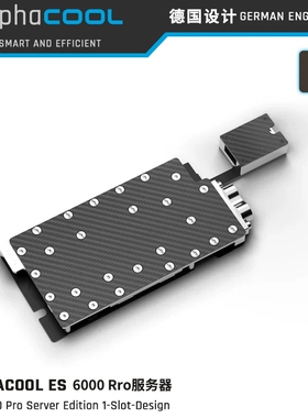 Alphacool ES系列显卡水冷头无光碳纤维侧出兼容6000 Pro服务器