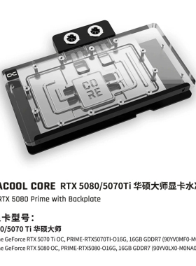 Alphacool Core系列显卡分体水冷头兼容RTX5080/ 5070Ti华硕大师