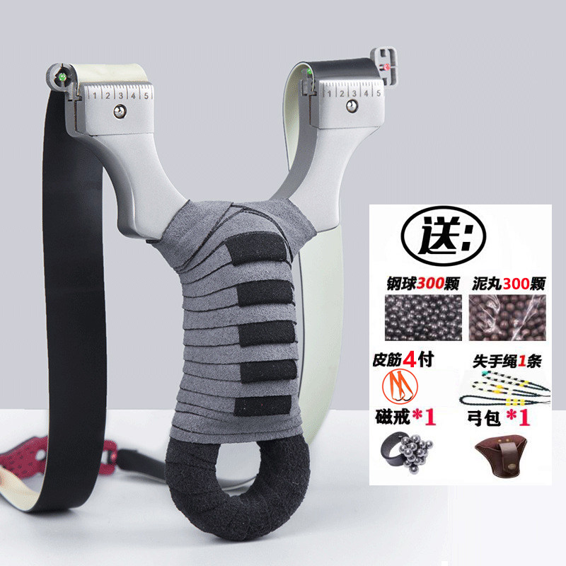 扁皮快压弹弓免绑战神弹工钢珠强力弓高精准光纤多瞄准点户外竞技