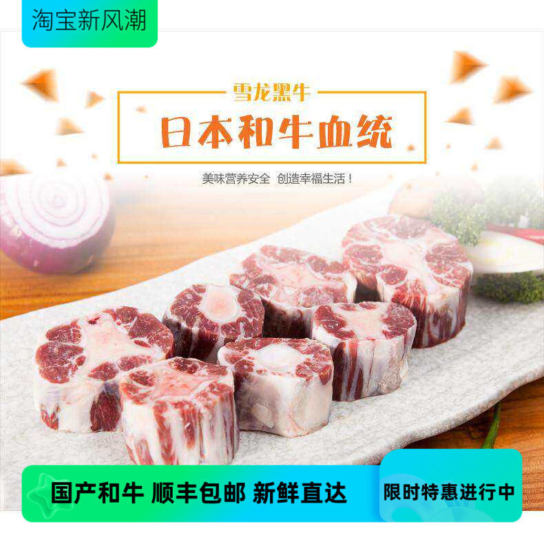 雪龙牛肉 牛尾 500g 生牛肉 煲汤 新鲜  包邮