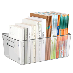 大容量加厚透明书立亚克力书架桌面书本收纳盒学生宿舍书桌收纳神器PET创意ins风放书支架桌上书托书挡书立架