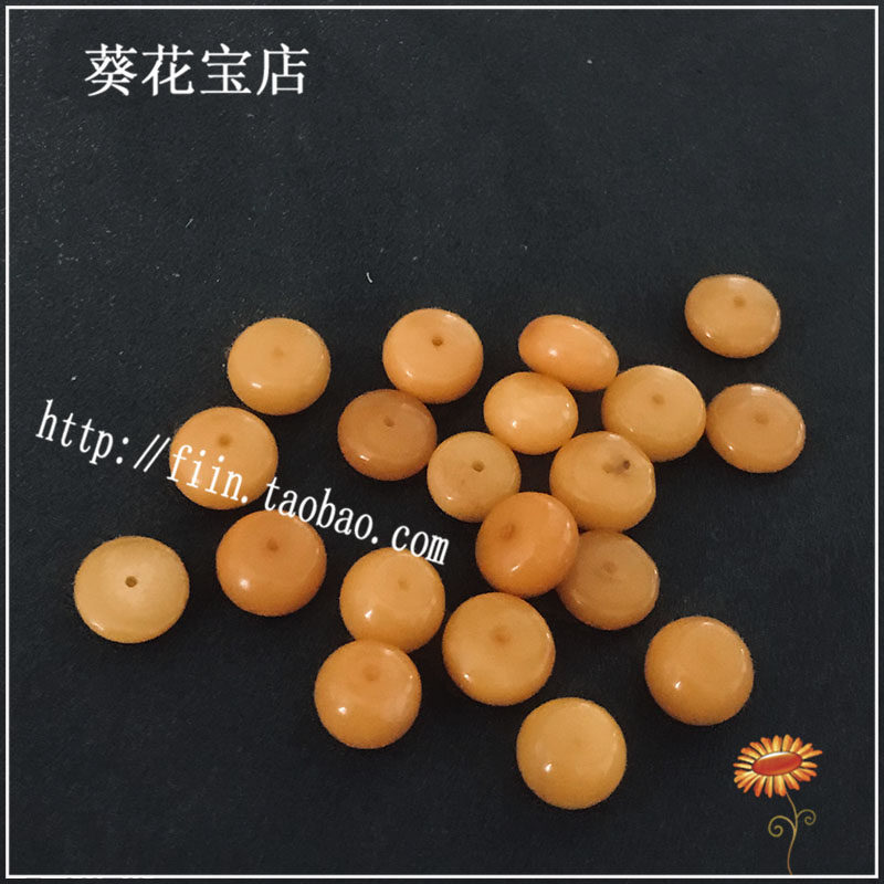 diy天然老蜜蜡手串首饰品算盘珠