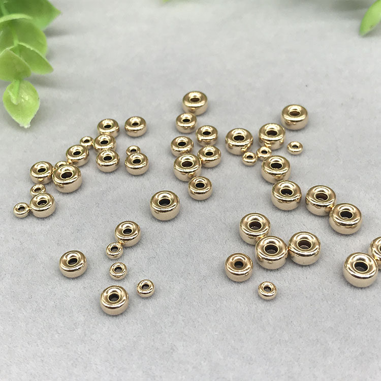14K 골드 비즈 새로운 스타일 물집 비즈 휠 비즈 DIY 쥬얼리 액세서리 팔찌 목걸이 금은 장식 스페이서 비즈 3-8M