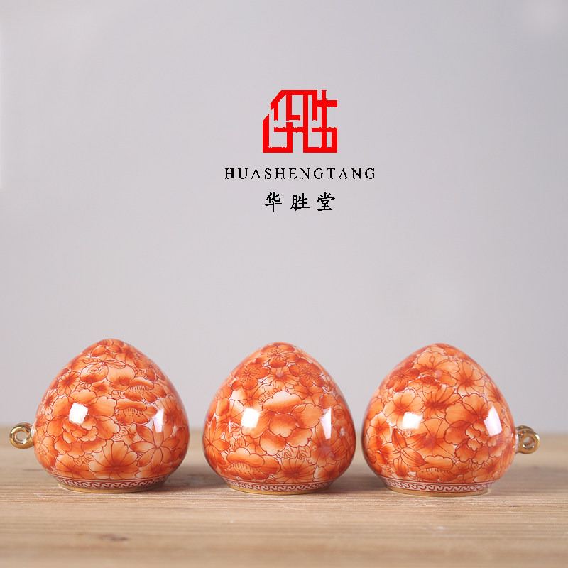 华胜堂景德镇手绘金边麻雀鸟食罐