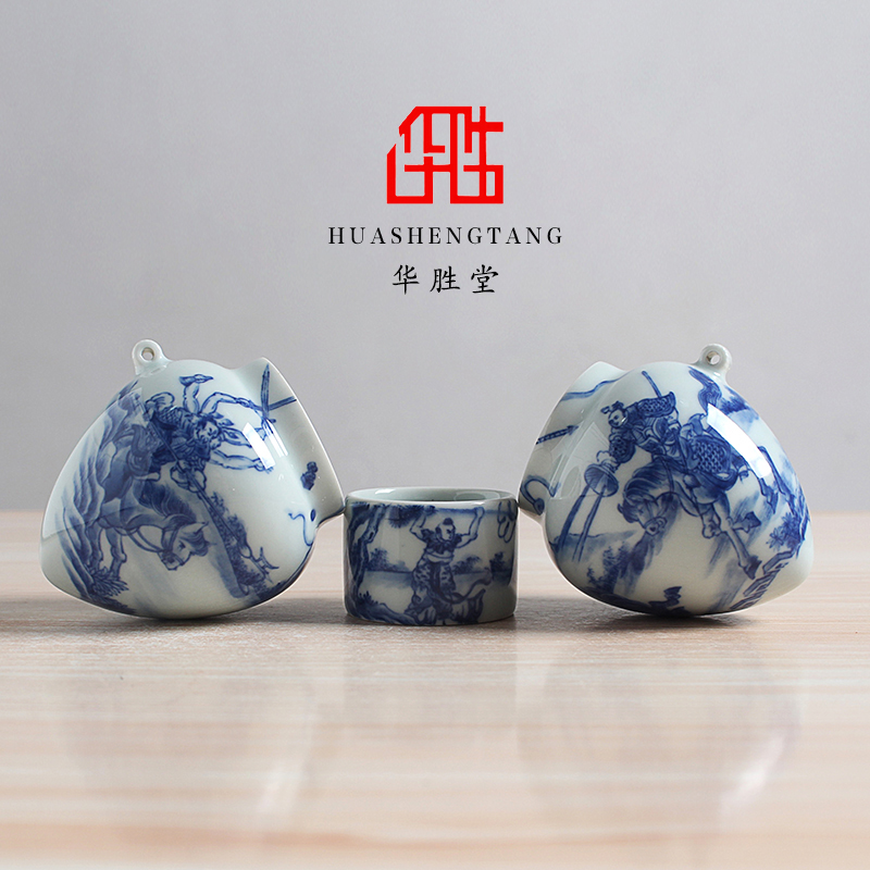 手绘青花封神演义上海鸟笼配件