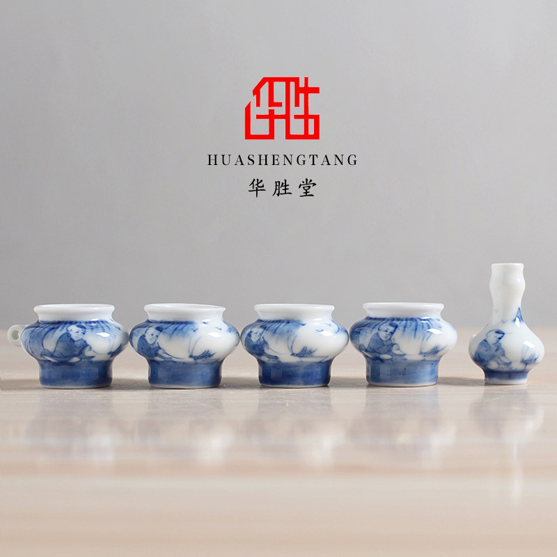 华胜堂五件套手绘童趣鸟食罐