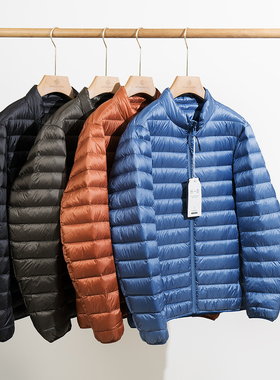 25冬玛汀缎光绸面百搭排骨款东丽高密玛汀轻薄90鹅绒立领羽绒服男