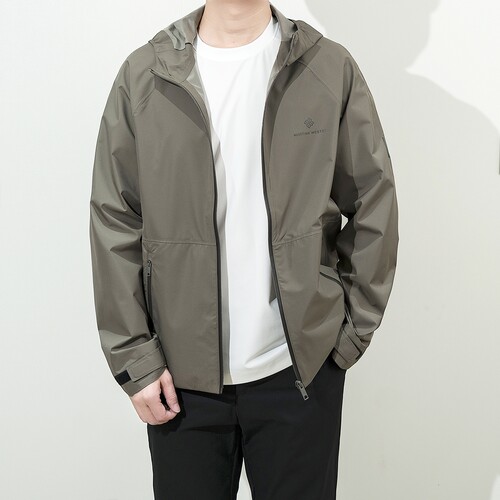 春夏玛汀 Z同款帝人密可柔 全压胶防水透气轻量机能连帽夹克男