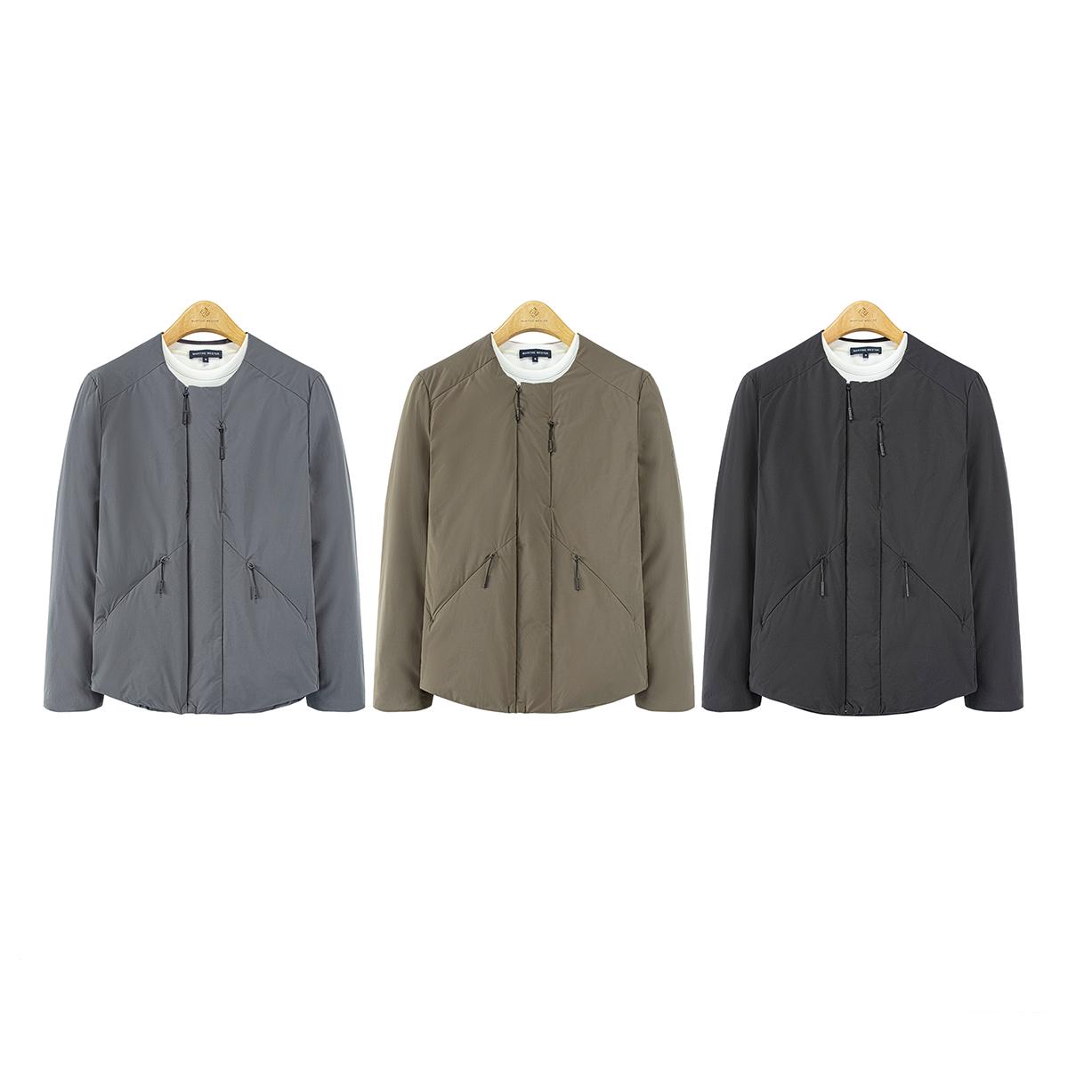 MW冬男士外穿内搭多样化简约无领Solotex90鹅绒薄款拉链羽绒外套