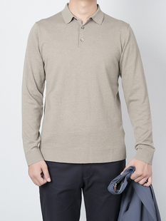 POLO男式 春秋 长袖 纯色针织线衫 玛汀康赛妮COOLMAX棉羊绒混纺
