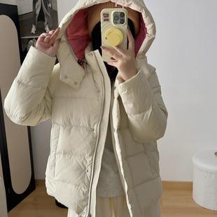 玛汀冬经典五格面包90鹅绒高蓬松厚实小A合身可脱卸帽女士羽绒服