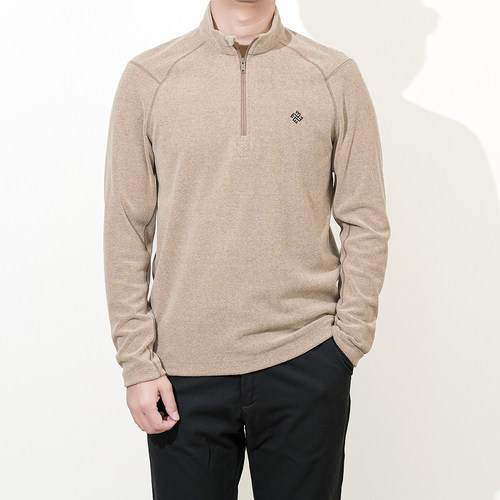 25冬玛汀 柔软保暧半拉链高领摇粒绒混纺蚕丝羊毛打底衫抓绒衣男