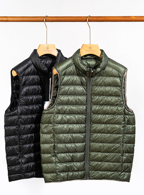 秋冬玛汀 帝人10D DP认证90鹅绒 轻量薄款立领羽绒马甲背心男