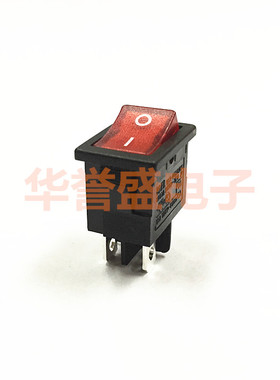 台湾RLEIL 进口船型 翘板开关 RIL3-4 4脚2档 带红灯 KCD1-104N